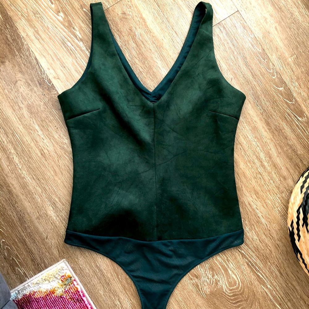 BCBG Green Mya Bodysuit Tank Top/Cami